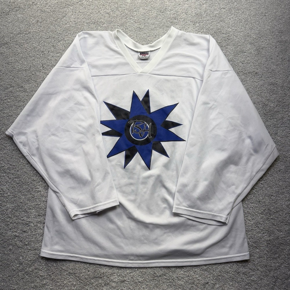 Athletic Sewing Inc Vintage White Mesh Jersey Tee Shirt Men's L-XL Number 26